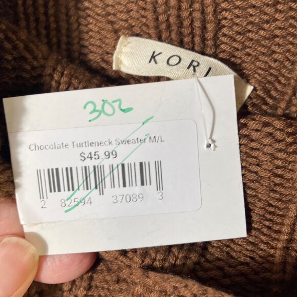 Womens Kori Turtle Neck Wool Blend Slouch Cable Knit Sweater Vest M/L NWT Brown - Picture 9 of 10